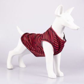 Pet Vest Comfortable Breathable Stripes Vest Dog Clothes (Option: Red Black-S)