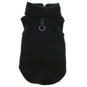 Pet Clothes Dog Polar Fleece Thickened Warm Vest (Option: Black-S)