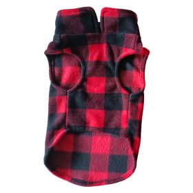 Pet Clothes Dog Polar Fleece Thickened Warm Vest (Option: Plaid-S)