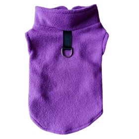 Pet Clothes Dog Polar Fleece Thickened Warm Vest (Option: Purple-S)