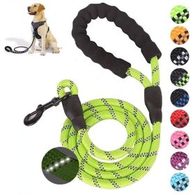 Pet Leash Reflective Strong Dog Leash 1.5M Long with Comfortable Padded Handle Heavy Duty Training Durable Nylon Rope Leashes (Color: black)