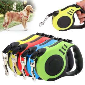 3/5M Dog Leash Durable Leash Automatic Retractable Walking Running Leads Dog Cat Leashes Extending Dogs Pet Products (Color: Green)