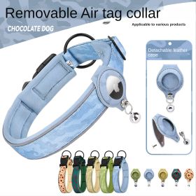 Cross-border new dog collar airtag locator anti-lost pet collar; Pet Collar with AirTag Case Holder (colour: Camouflage yellow collar set)