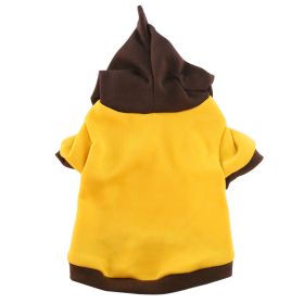 Pet Clothes Dog Fleece Padded Coat Hooded Sweater (Option: Yellow-L)