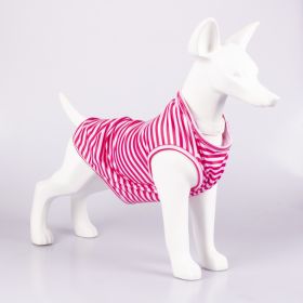 Pet Vest Comfortable Breathable Stripes Vest Dog Clothes (Option: Red White-M)